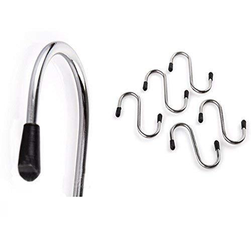 Heavy Duty S-shaped Stainless Steel Hanging Hooks - 5 Pcs