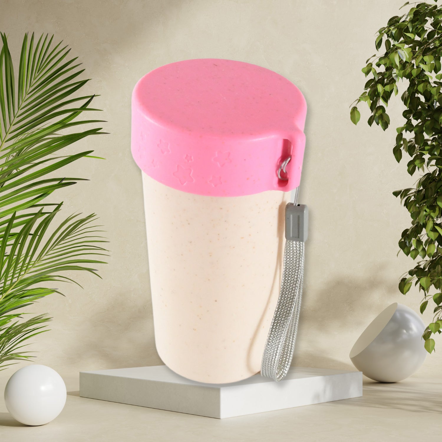 Travel Coffee Cup Portable Water Bottle Wheat Straw Coffee Tea Mug Coffee Mug With Lids For Coffee Tea (300 Ml Appr