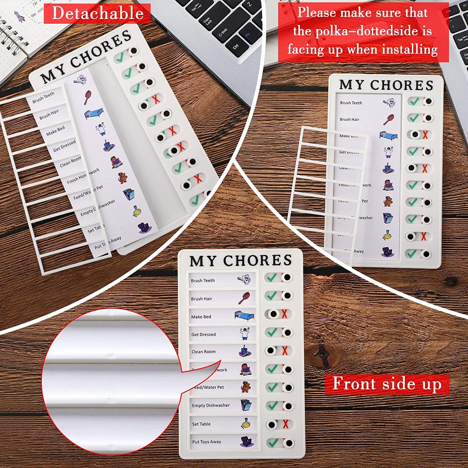 Portable My Chores Home Note Board Management Planning Memo Boards Reminding Time. (Size - 20x12cm)