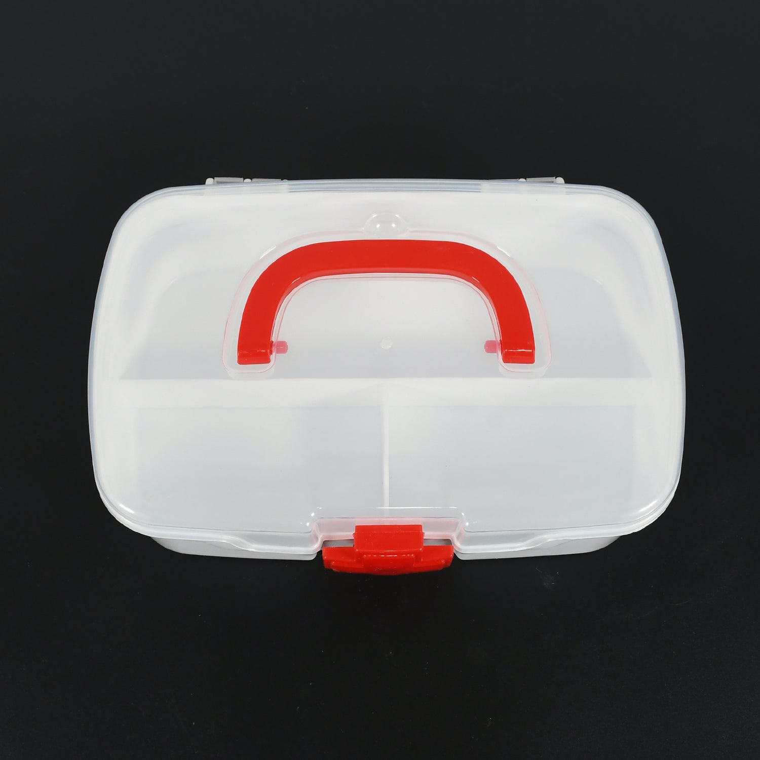Medical Box 1 Piece Indoor Outdoor Medical Utility Medicine Storage Box Detachable Tray Medical Box Multi Purpose Regular Medicine First Aid Box With Handle  Transparent Lid