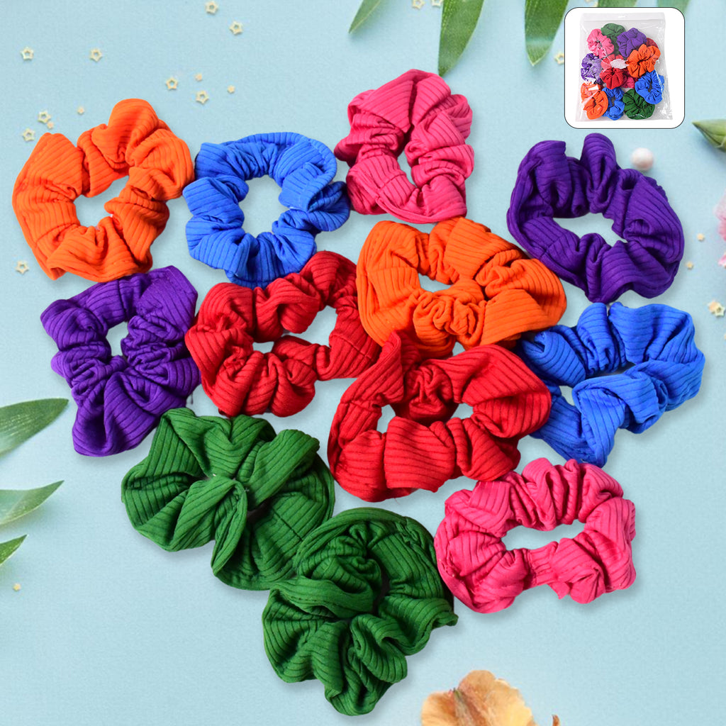 Set Of 12 Premium Elastic Hair Band Stylish Hair Accessories