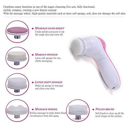 5-in-1 Smoothing Body  Facial Massager (Pink)