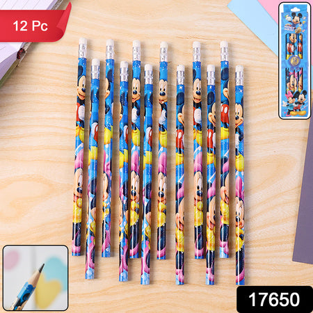 Premium Cartoon-printed Graphite Pencils Set Of 12 Pc