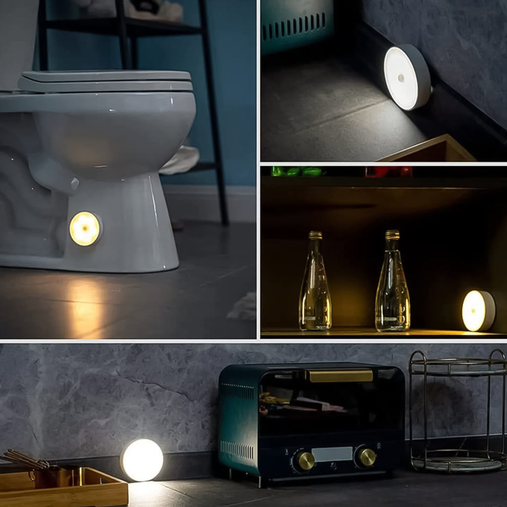8 Led Night Lights With Usb Charging  Double-sided Adhesive Pads(1 Pc)