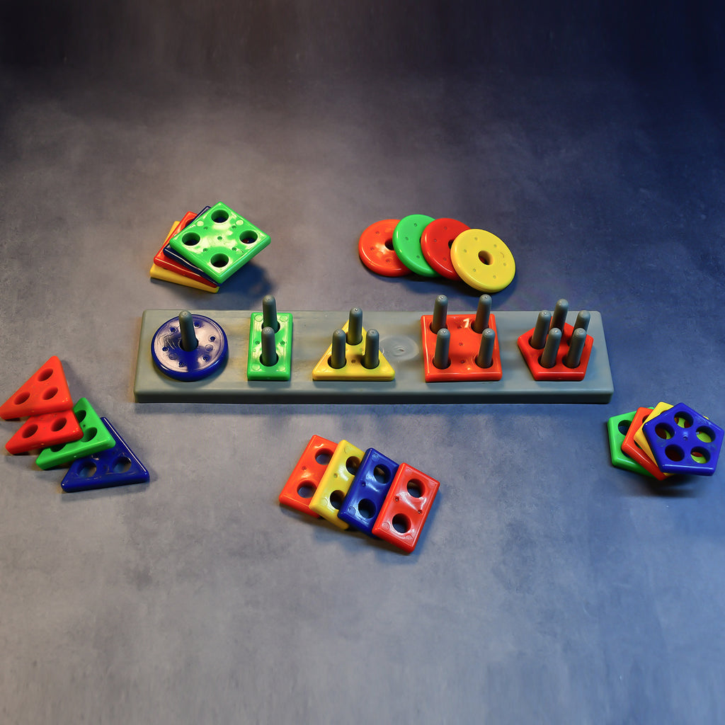 Geometric Brick - 5 Angle Matching Column Blocks For Kids - Preschool Educational Learning Toys.