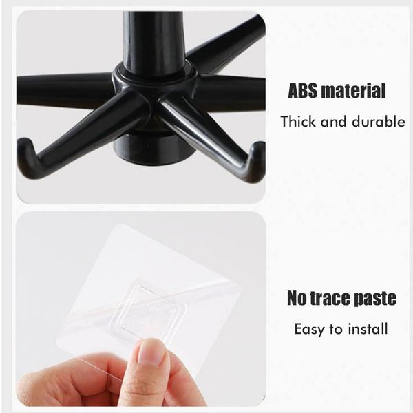 360 Rotatable  Hooks For Hanging (Pack Of 2) (Brown Box)