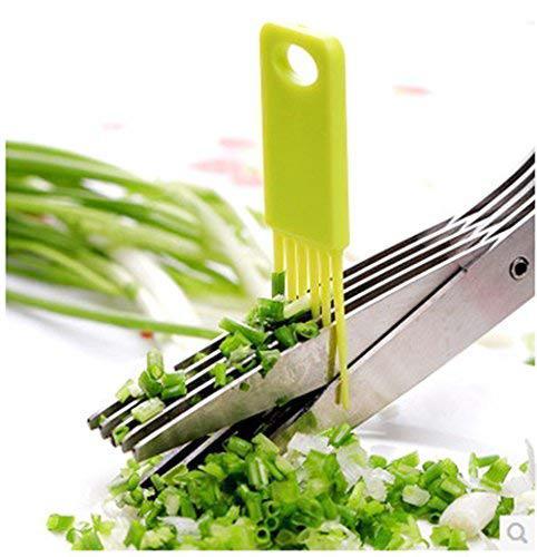 Multifunction Vegetable Stainless Steel Herbs Scissor With 5 Blades