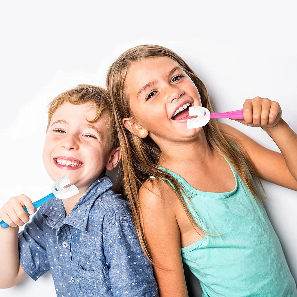 4003 U-shaped Toothbrush For Kids Manual Whitening Toothbrush Silicone Brush Head For Kids Children Infant Toothbrush For 2-6 Years