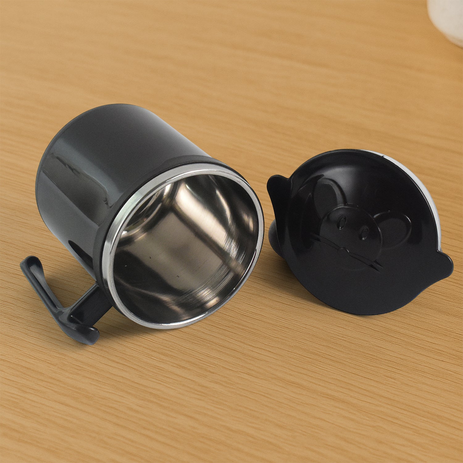 1 Pc Apex Cat Mug  250 Ml Stainless Steel Insulated Inner With Cute Cat Print