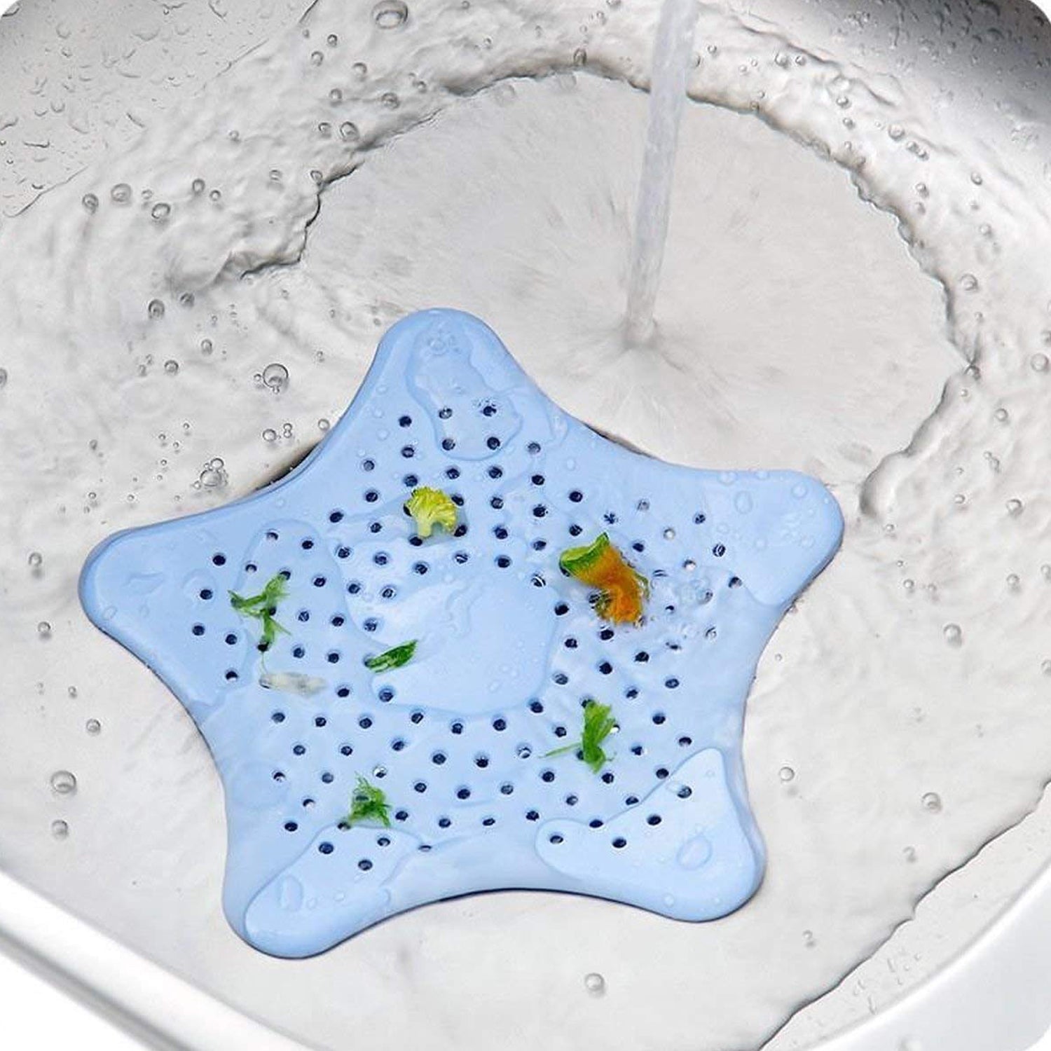 Star Shape Suction Cup Kitchen Bathroom Sink Drain Strainer Hair Stopper Filter Star Shaped Sink Filter Bathroom Hair Catcher Drain Strainers Cover Trap Basin(Mix Color 1 Pc)
