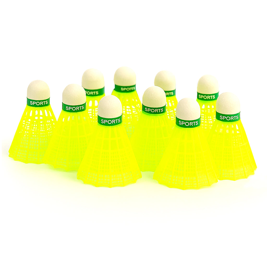 Premium Plastic Badminton Shuttlecock Set (10 Pcs)