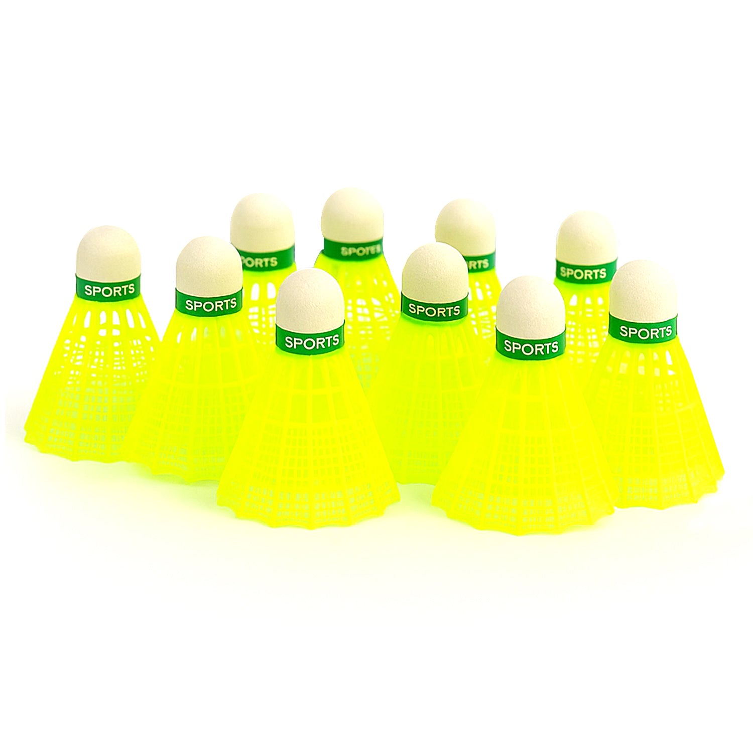 Premium Plastic Badminton Shuttlecock Set (10 Pcs)