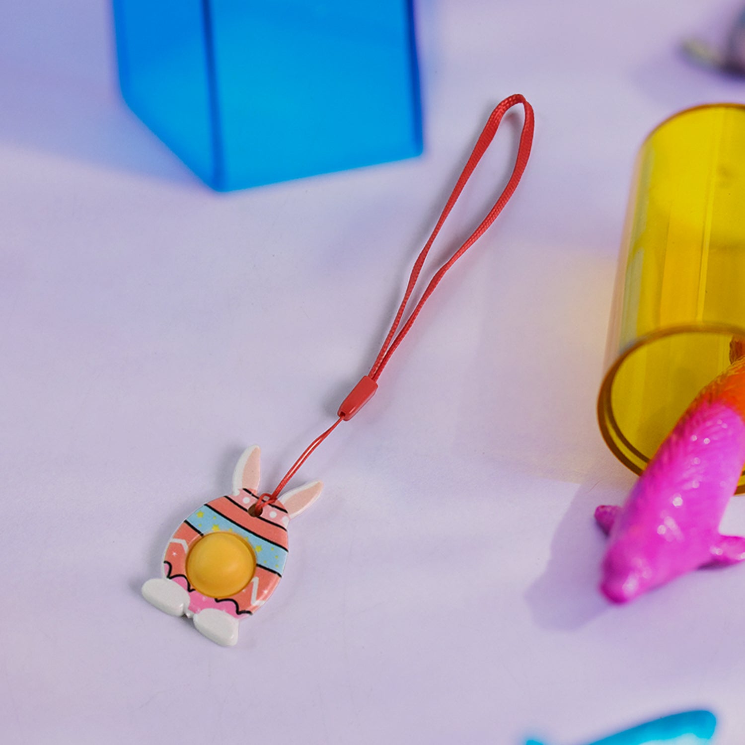 Cute Bunny-shaped Pop It Fidget Toy Keychain (1 Pc)