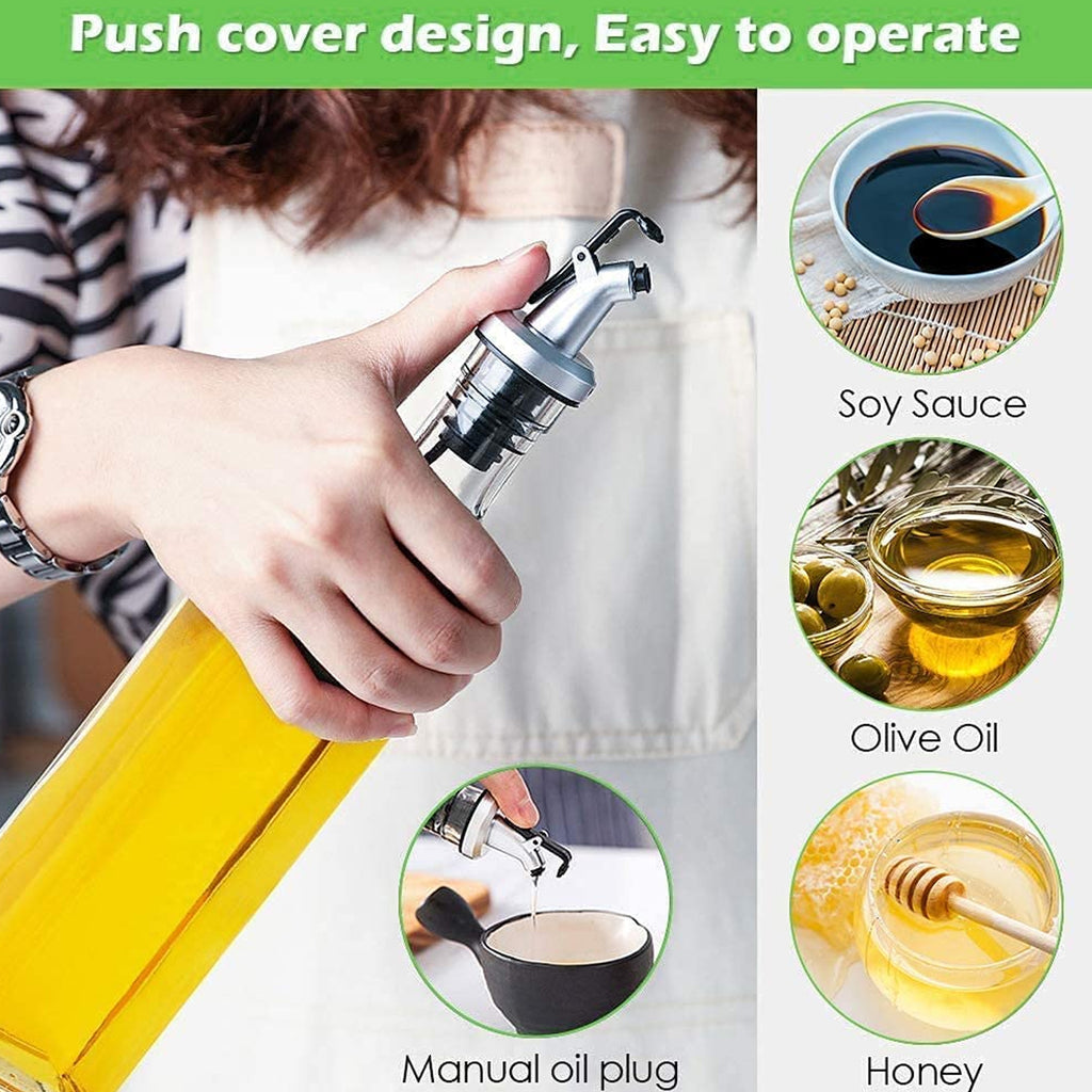 Transparent Glassoil Dispenser 500 Ml Bottle Set Of 2 Spice Jar 250 Ml Set Of 3 Oil Bottle For Kitchen Oil  Vinegar Storage Glass Bottle Glass Container For Spice Masala (5 Pcs Set)