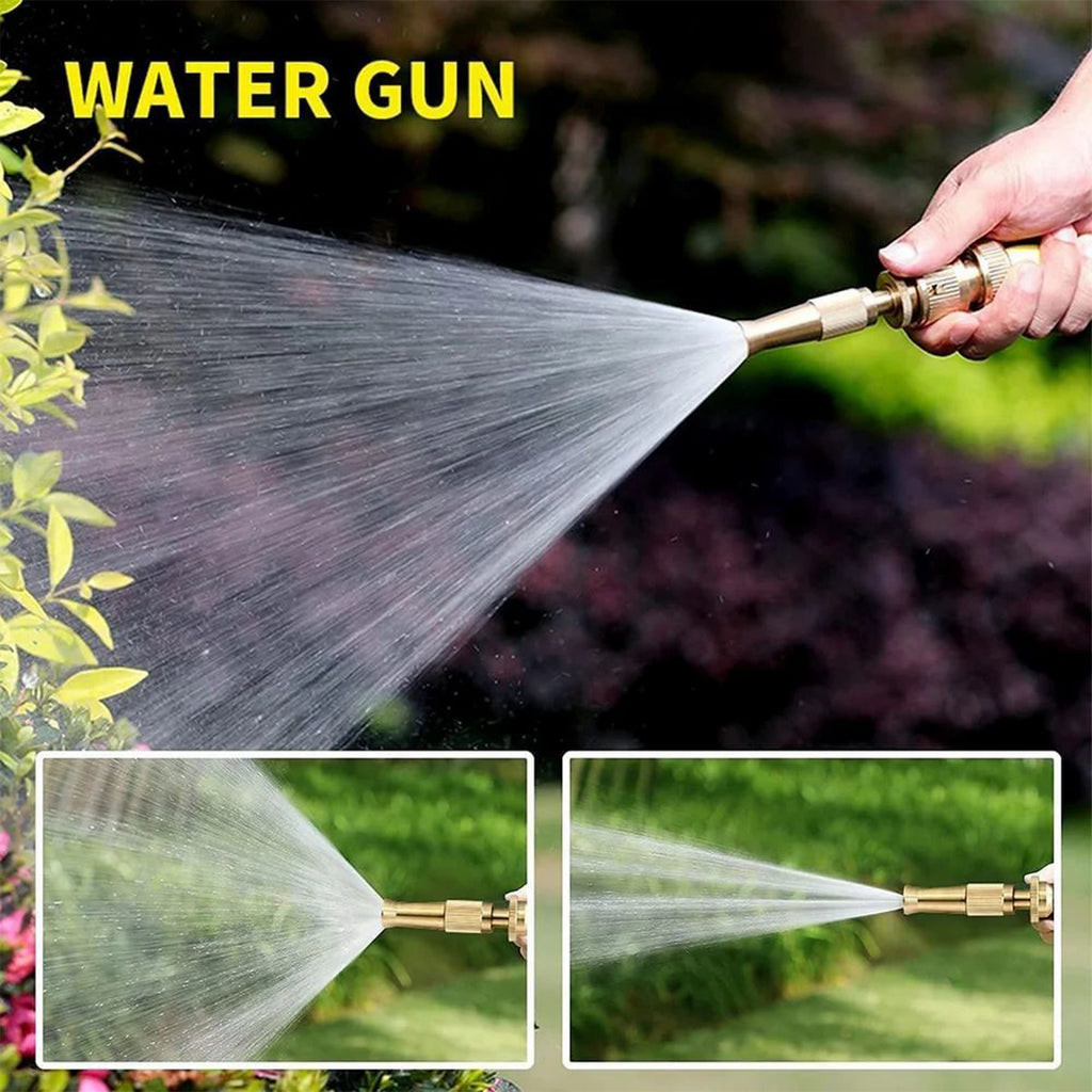 Water Spray Nozzle For Water Pipe Booster Nozzle For Car Wash Nozzle With High Pressure Water Adjustable Brass Nozzle Water Spray Gun For Gardening Watering Tools