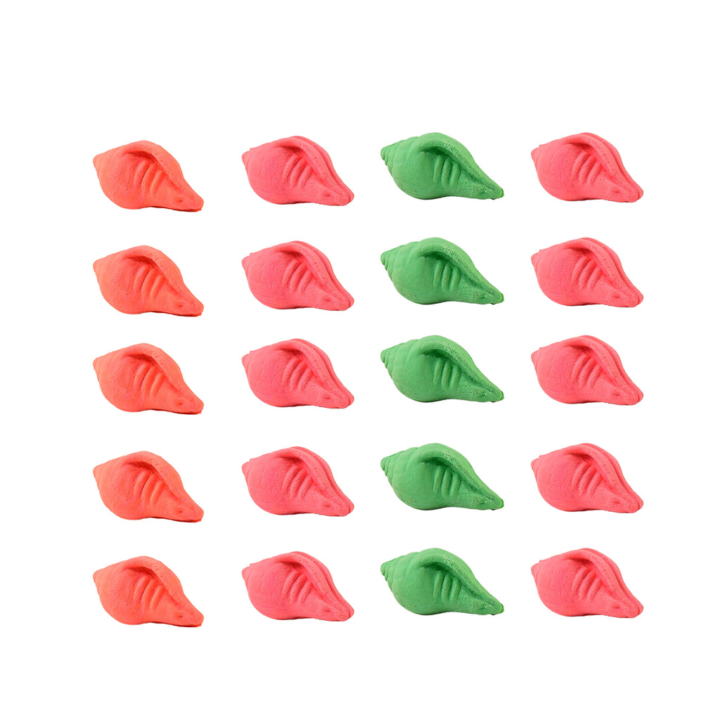 Shankh Shape Eraser Rubber (20 Pc  Mix Colour  Design)
