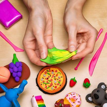 Non-toxic Creative 50 Dough Clay 5 Different Colors (Pack Of 5 Pcs)