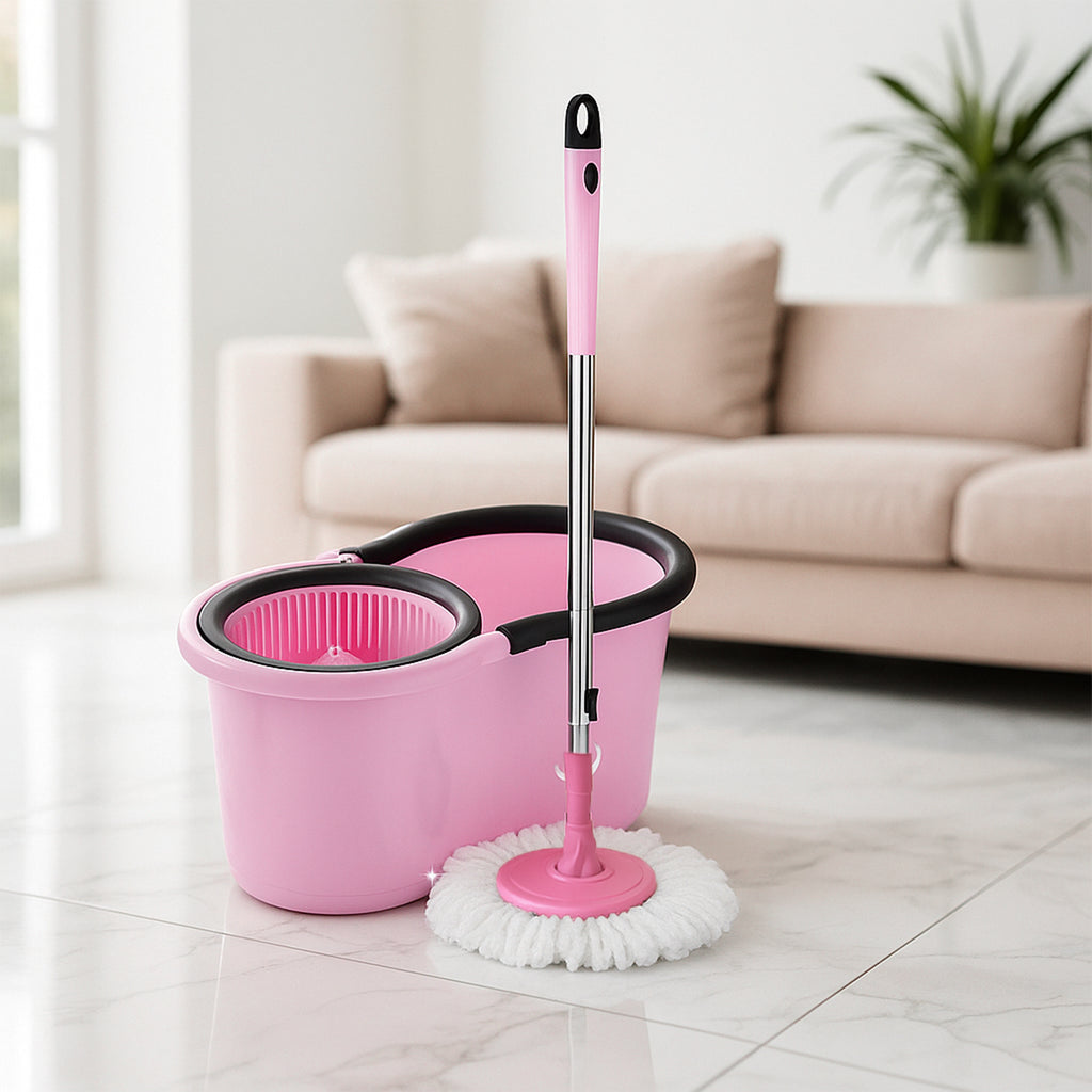 Quick Spin Mop With Steel Spin Bucket Floor Cleaning Easy Wheels  Big Bucket Floor Cleaning Mop With Bucket