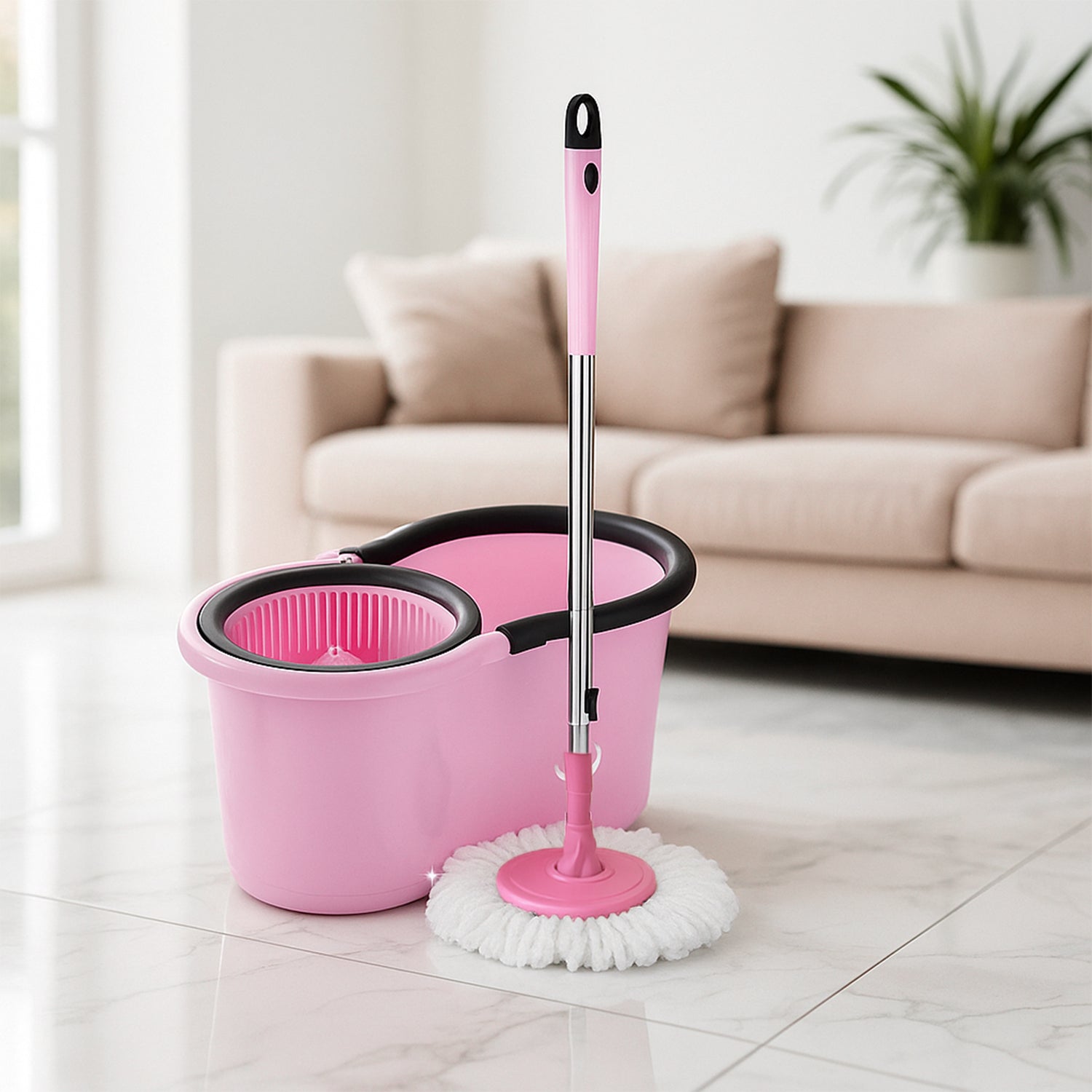 Quick Spin Mop With Steel Spin Bucket Floor Cleaning Easy Wheels  Big Bucket Floor Cleaning Mop With Bucket