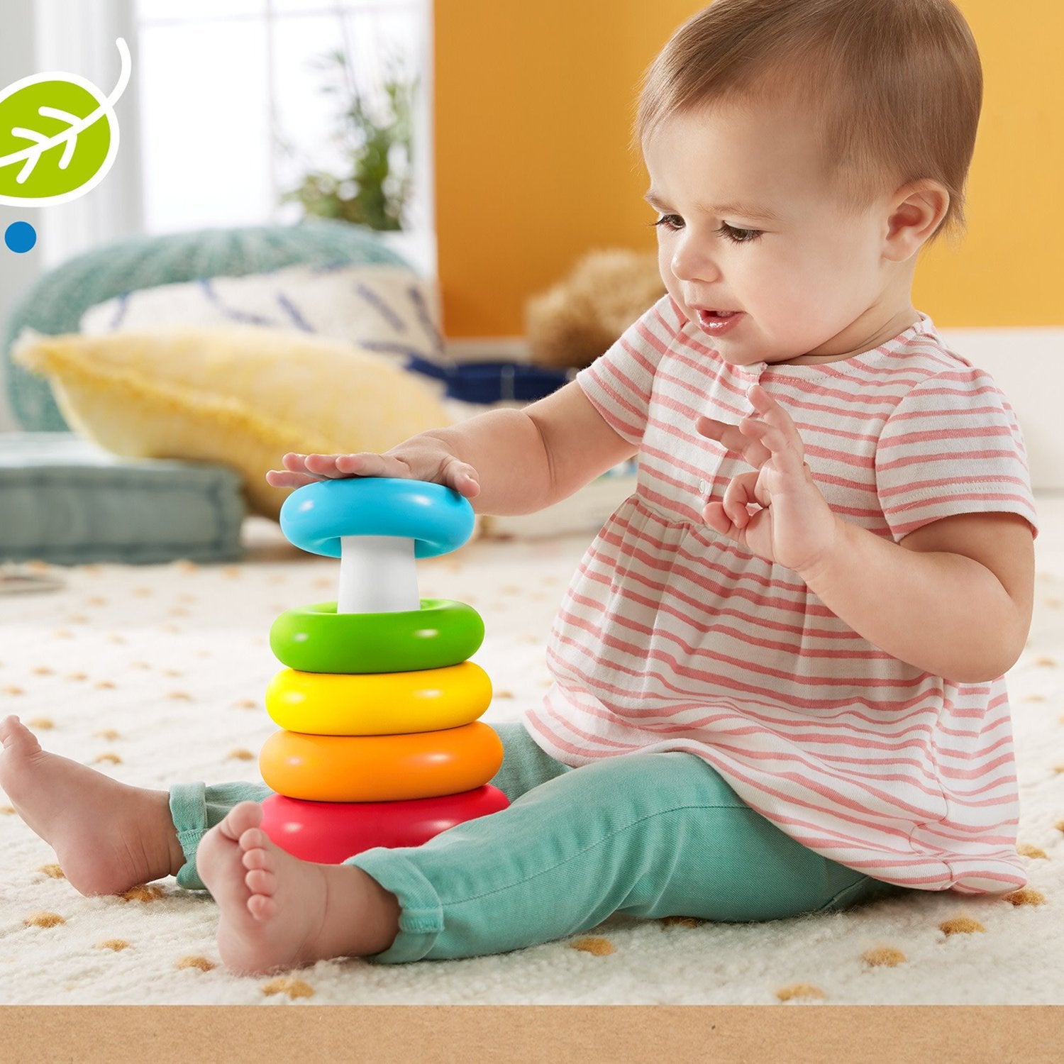 Plastic Baby Kids Teddy Stacking Ring Jumbo Stack Up Educational Toy 7pc