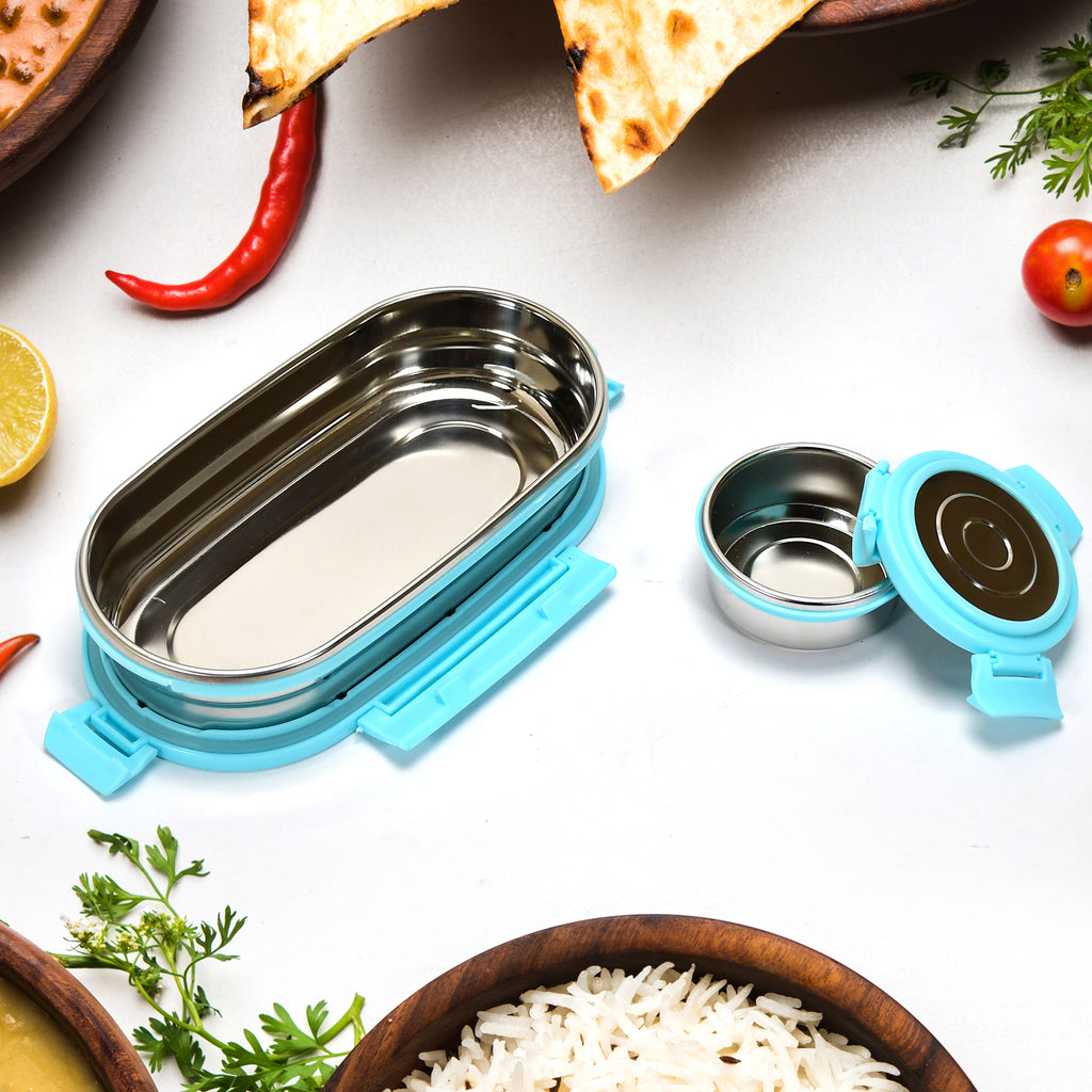 Ganesh Stainless Steel Lunch Box  Small Container ( Set Of 2 Pcs )