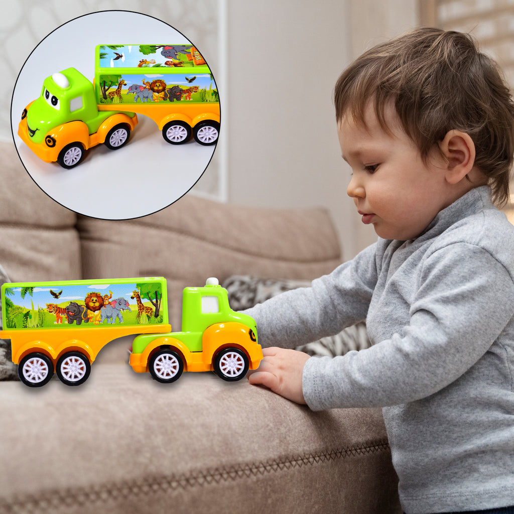Small Green And Yellow Toy Truck.