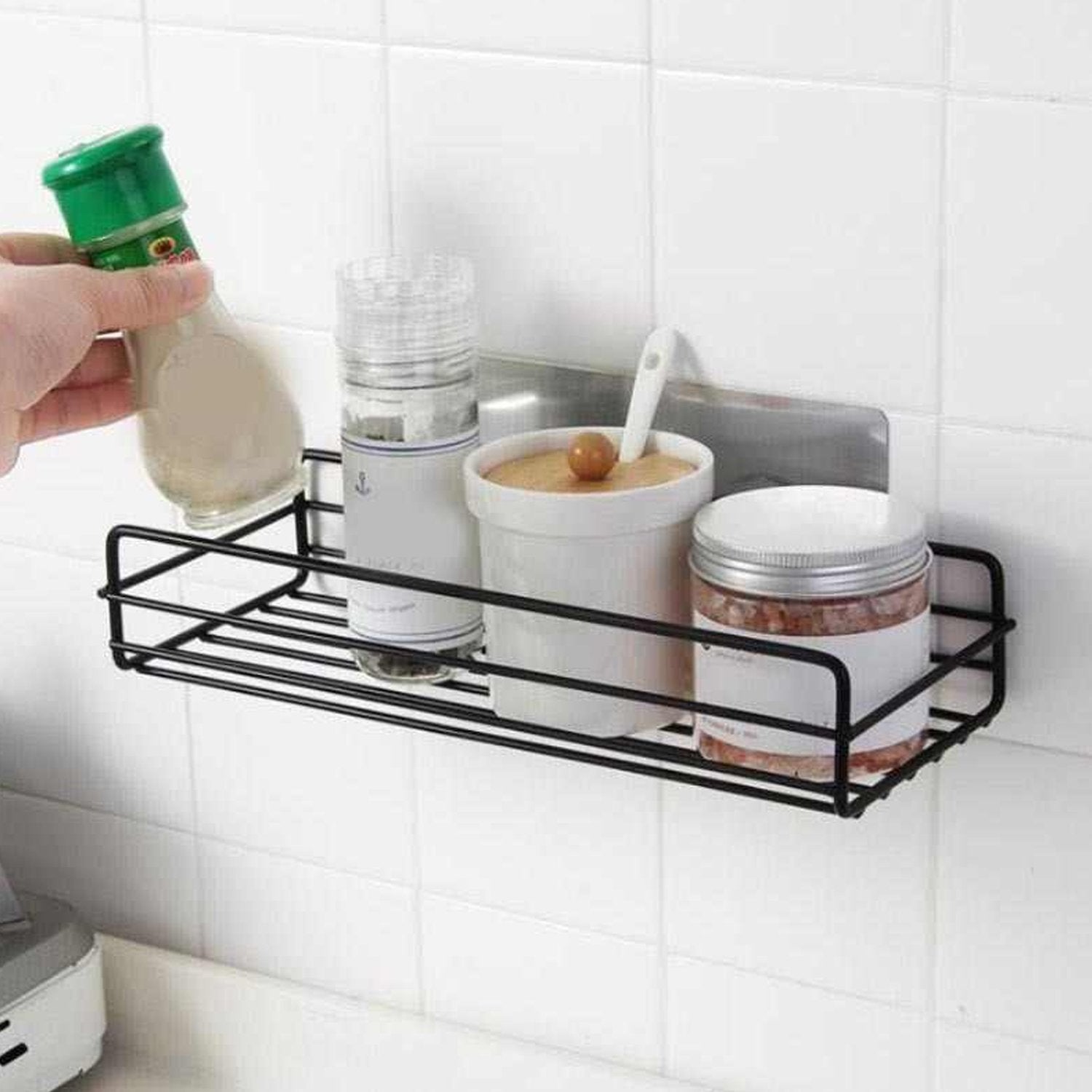 Multipurpose Wall Mount Metal Bathroom Shelf And Rack For Home And Kitchen.