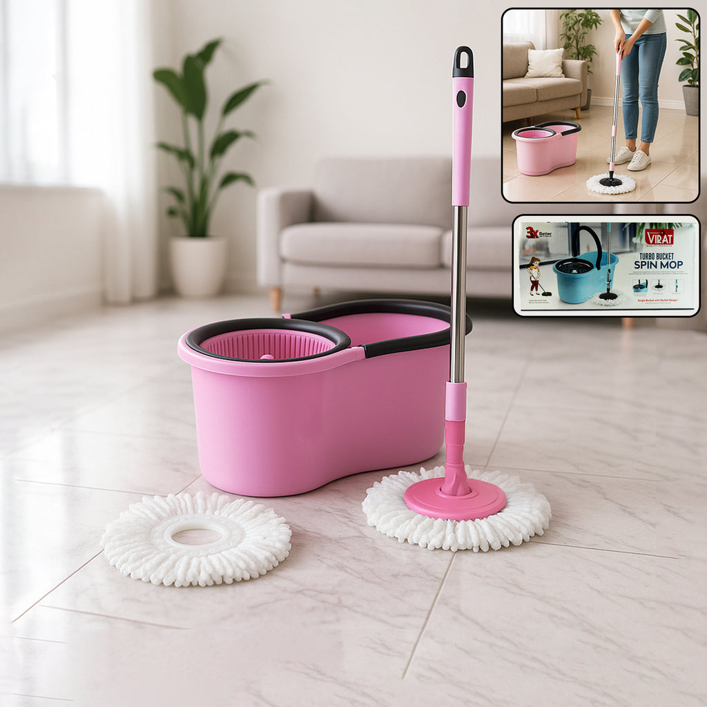 Quick Spin Mop With Steel Spin Bucket Floor Cleaning Easy Wheels  Big Bucket Floor Cleaning Mop With Bucket