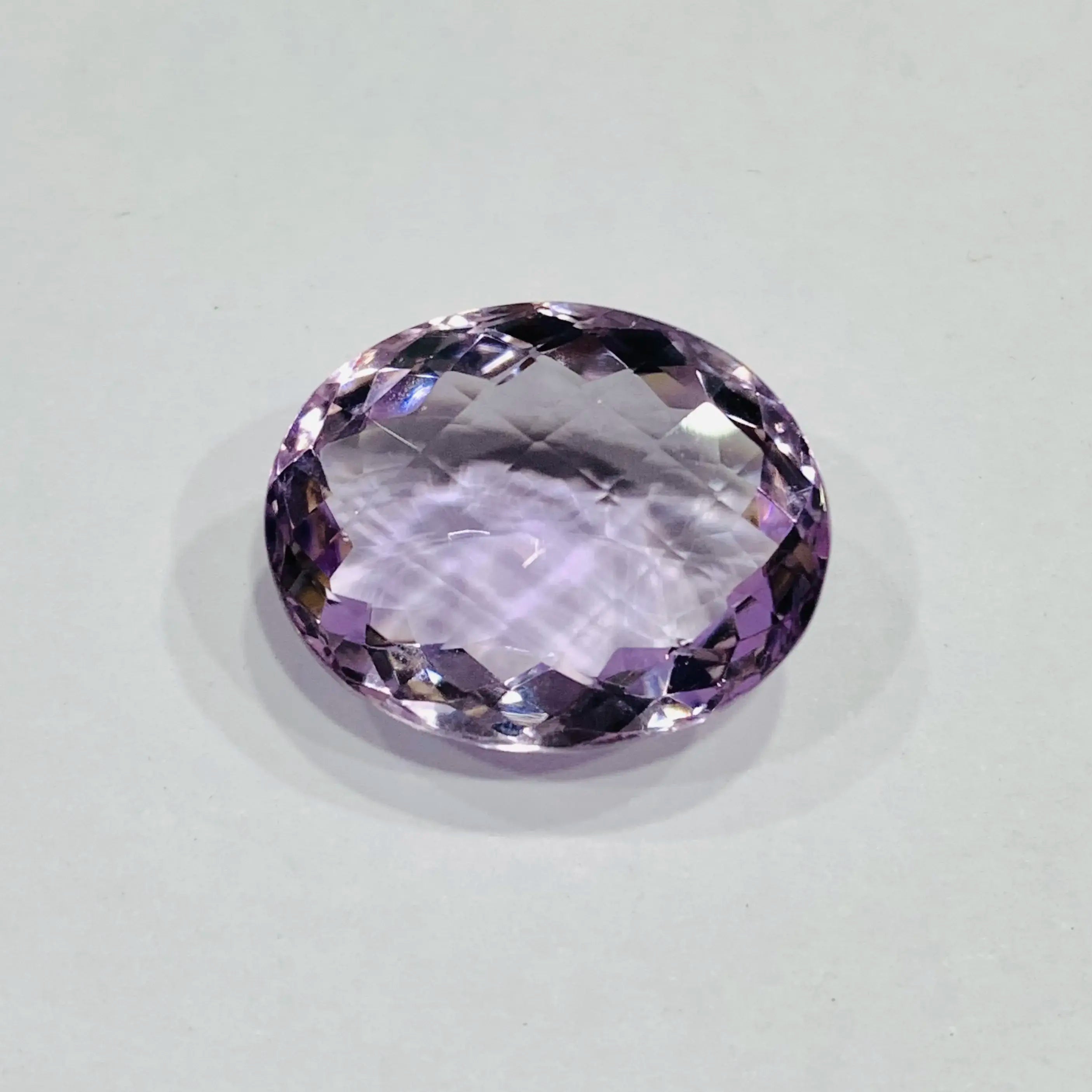 Natural Pink Amethyst Faceted Oval Gemstone