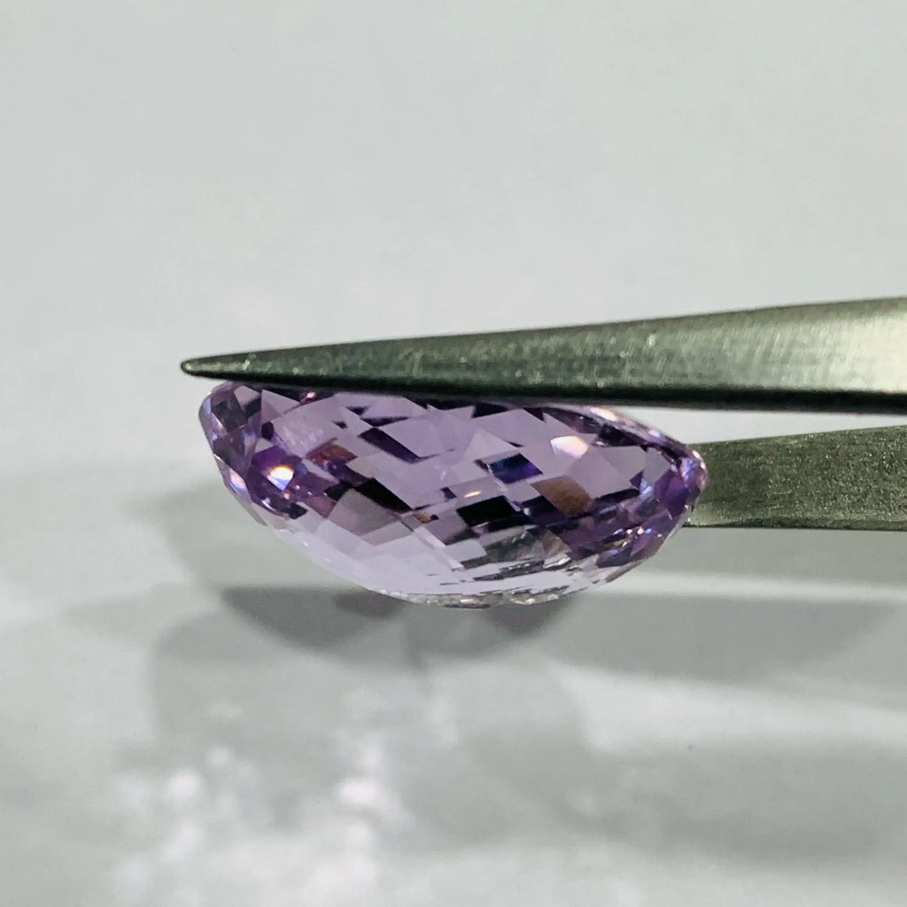 Natural Pink Amethyst Faceted Oval Gemstone