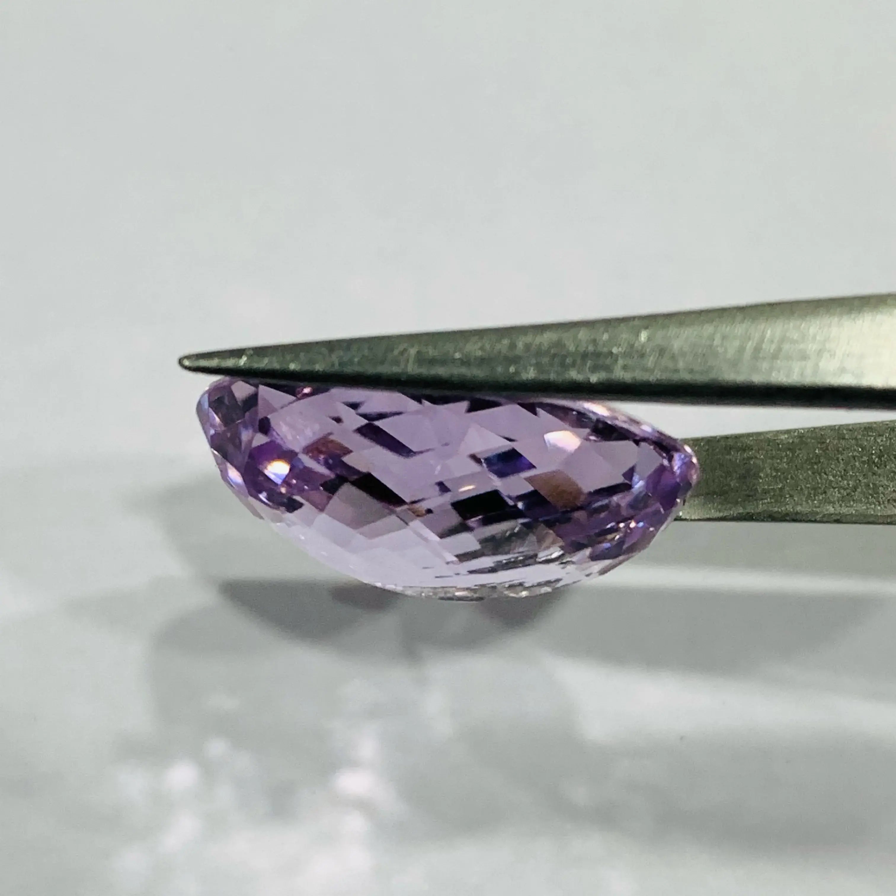 Natural Pink Amethyst Faceted Oval Gemstone