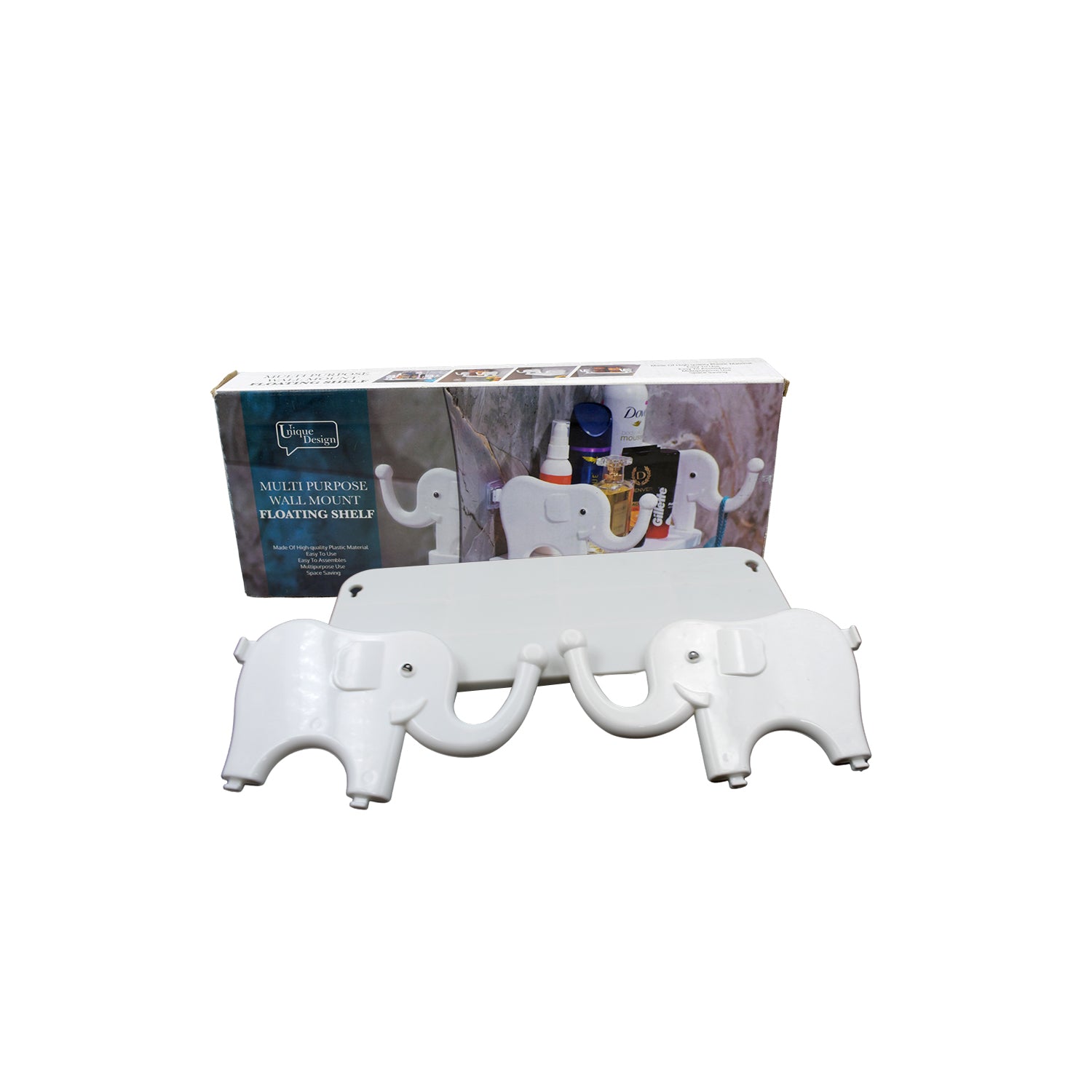 Multifunctional  Elephant Shaped Storage Shelf No Punching Wall Mounted Mini Storage Rack Creative Cute Elephant Shelf Organizer For Kitchen Bathroom Bedroom Study