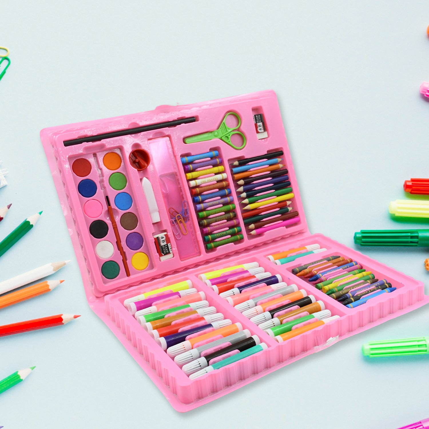 art Set Kids Art Supplies Coloring Case Kit Painting  Drawing Sets For Kids Boys Girls Gifts Toys Age 4  Above - Mix Colors Kids Colorful Bag (86 Pcs Set)