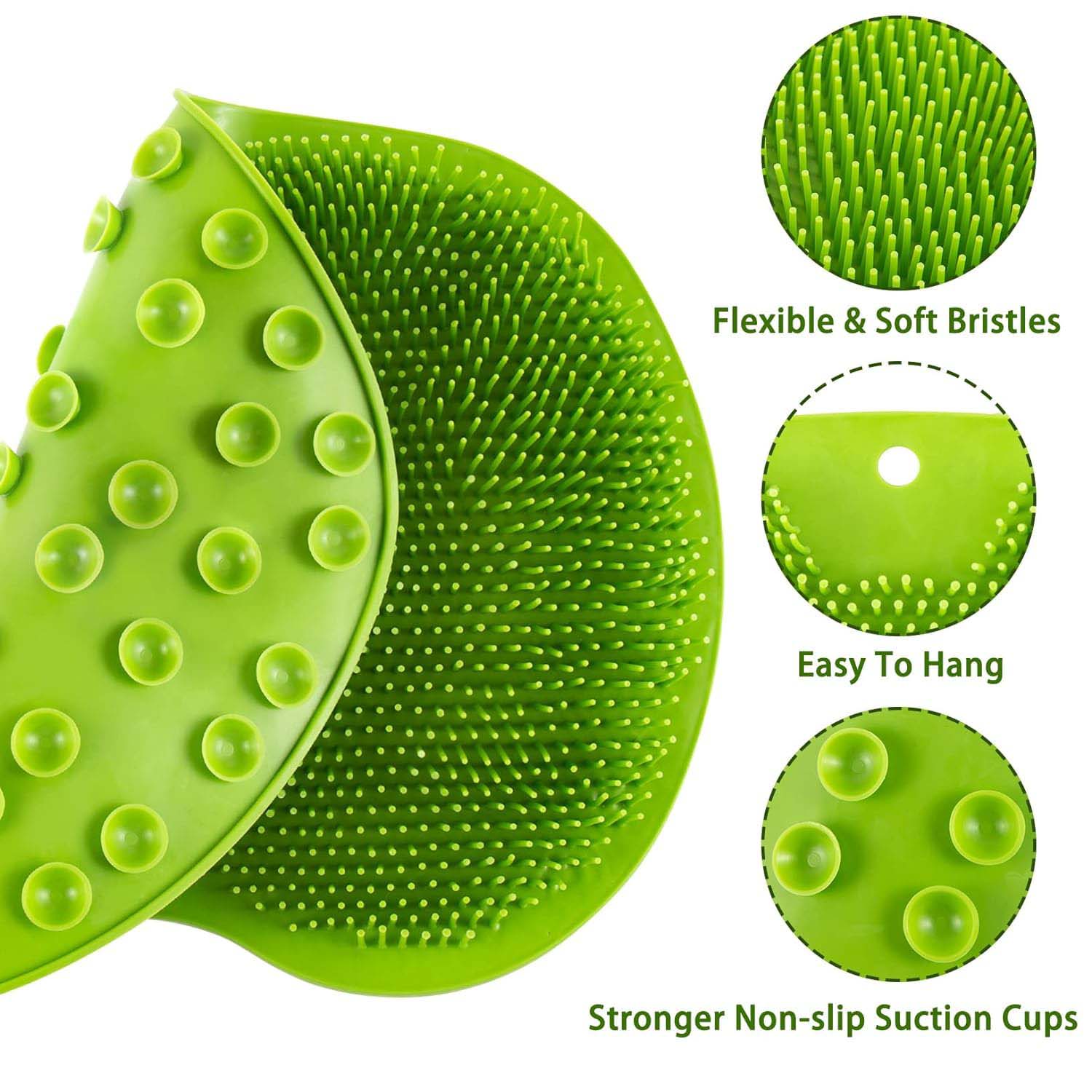 Purple Silicone Bath Massage Cushion  Suction Cup Exfoliating Foot Scrubber  Mat