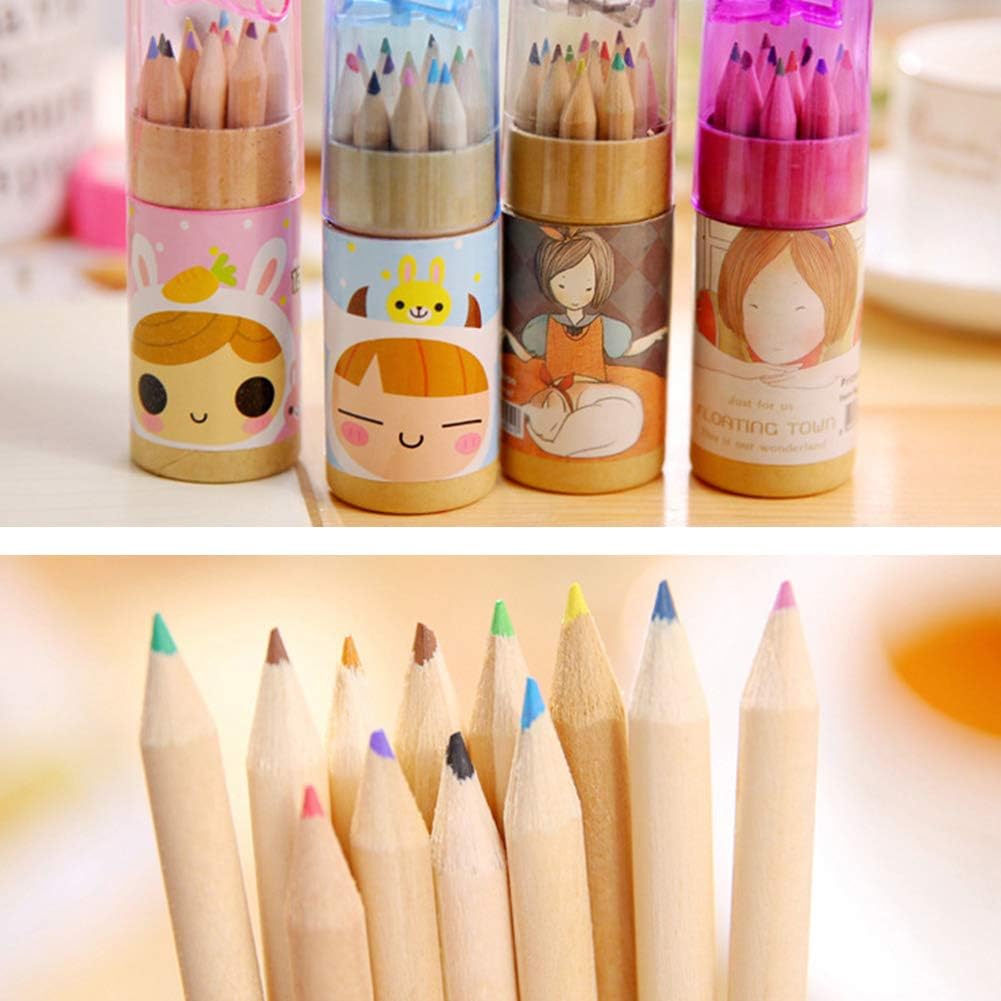 12 Colouring Pencils Kids Set Pencils Sharpener Mini Drawing Colored Pencils With Sharpener Kawaii Manual Pencil Cutter Coloring Pencil Accessory School Supplies For Kid Artists Writing Sketching