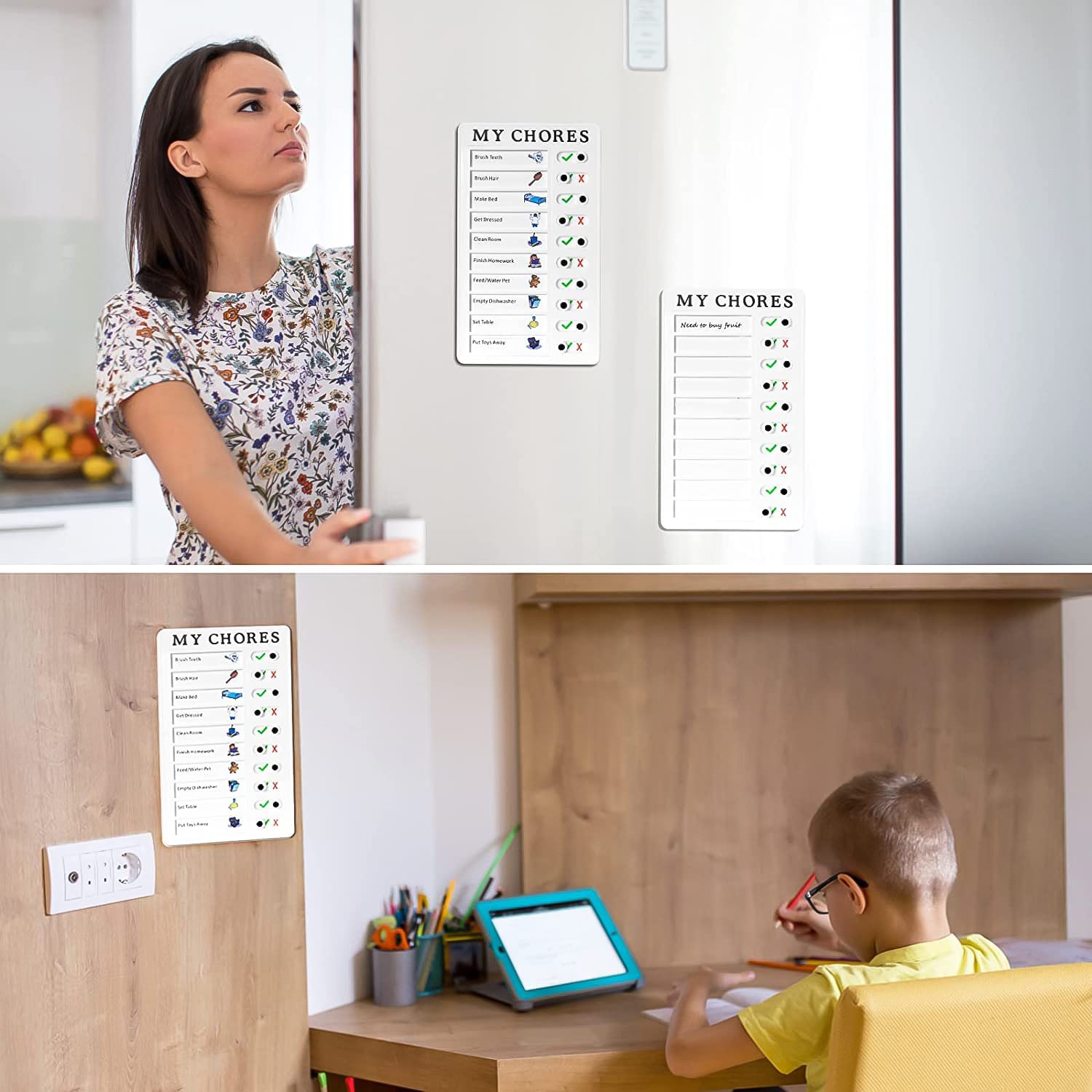 Portable My Chores Home Note Board Management Planning Memo Boards Reminding Time. (Size - 20x12cm)