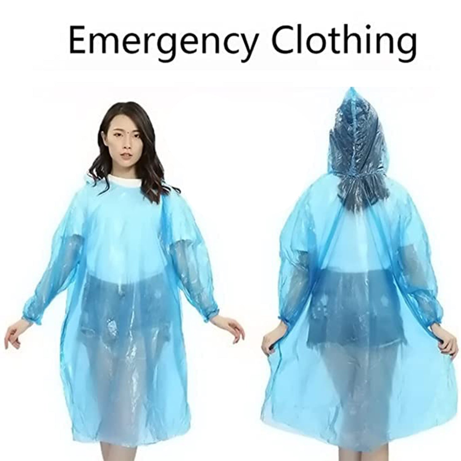 Plastic Pocket Sized Raincoat Reusable Free Size Raincoat