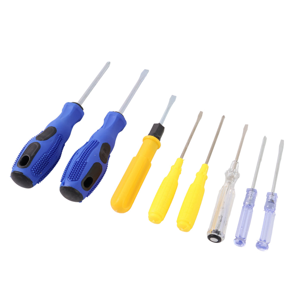 8 In 1 Hand Tool Kit Steel And Plastic Hammer Screwdriver  Tape