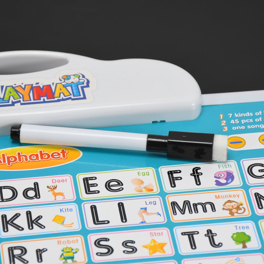 Learning Board 2in1 - Educational Pad For Kids Musical Board For Alphabet Abc Learning Toy Play Mat  Drawing With One Doodle Pen