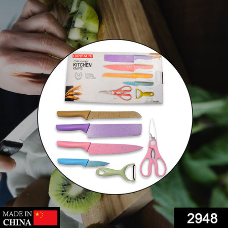 Corrugated 6pc Kitchen Knife Set Professional Box Knife Set 6 Piece Forged Kitchen Knives With Box.