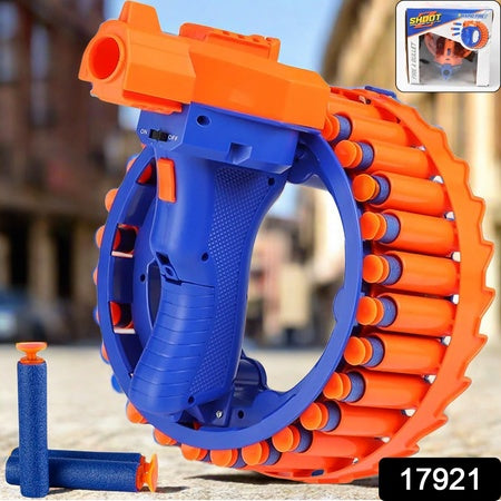 Amazing Toy Gun Electric Gun For Children 28 Soft Bullets For Youth Safety Childrens Electric Hand Ring Wheel Soft Bullet Gun Gift Toys