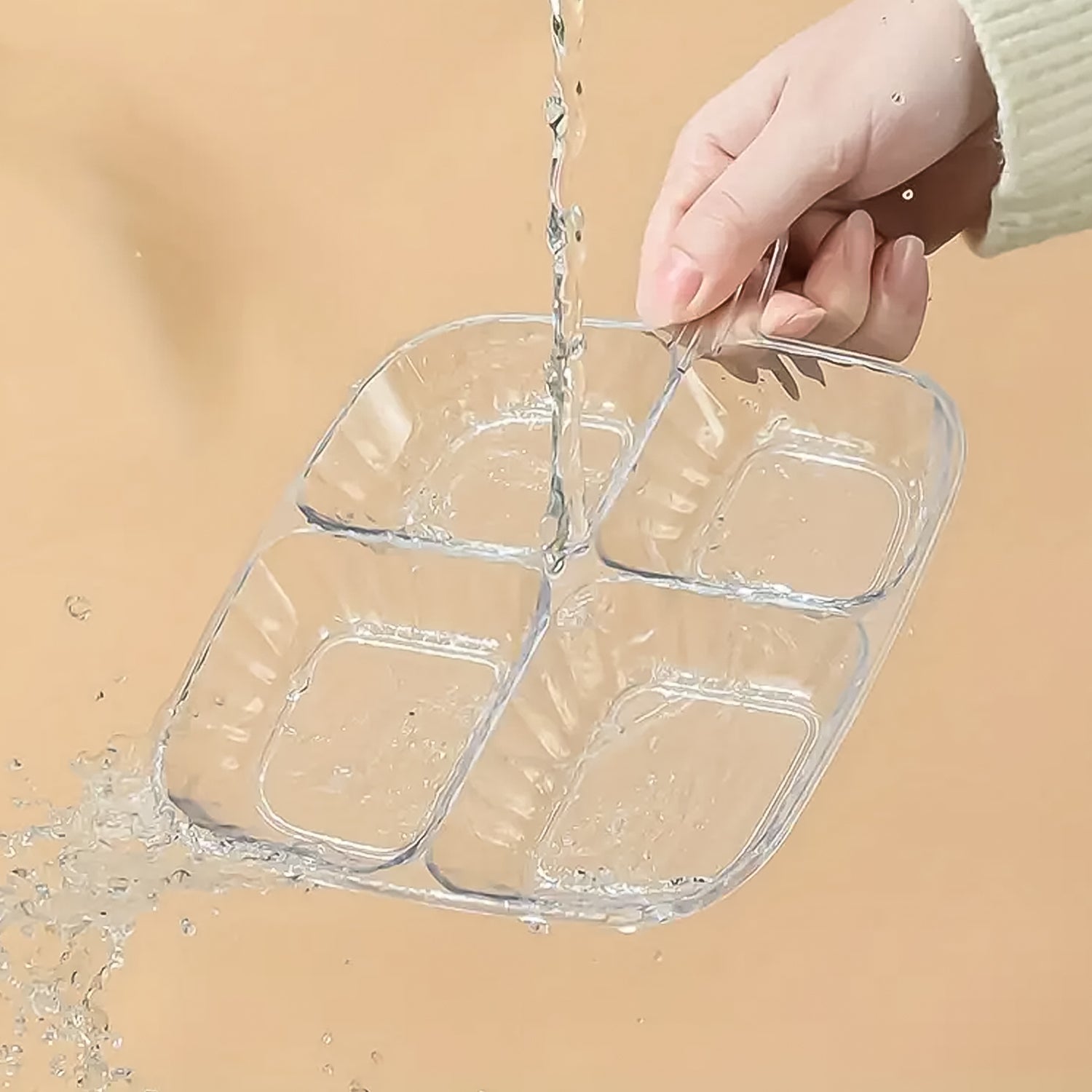 Plastic Kitchen Trays For Serving (4 Compartment  1 Pc)
