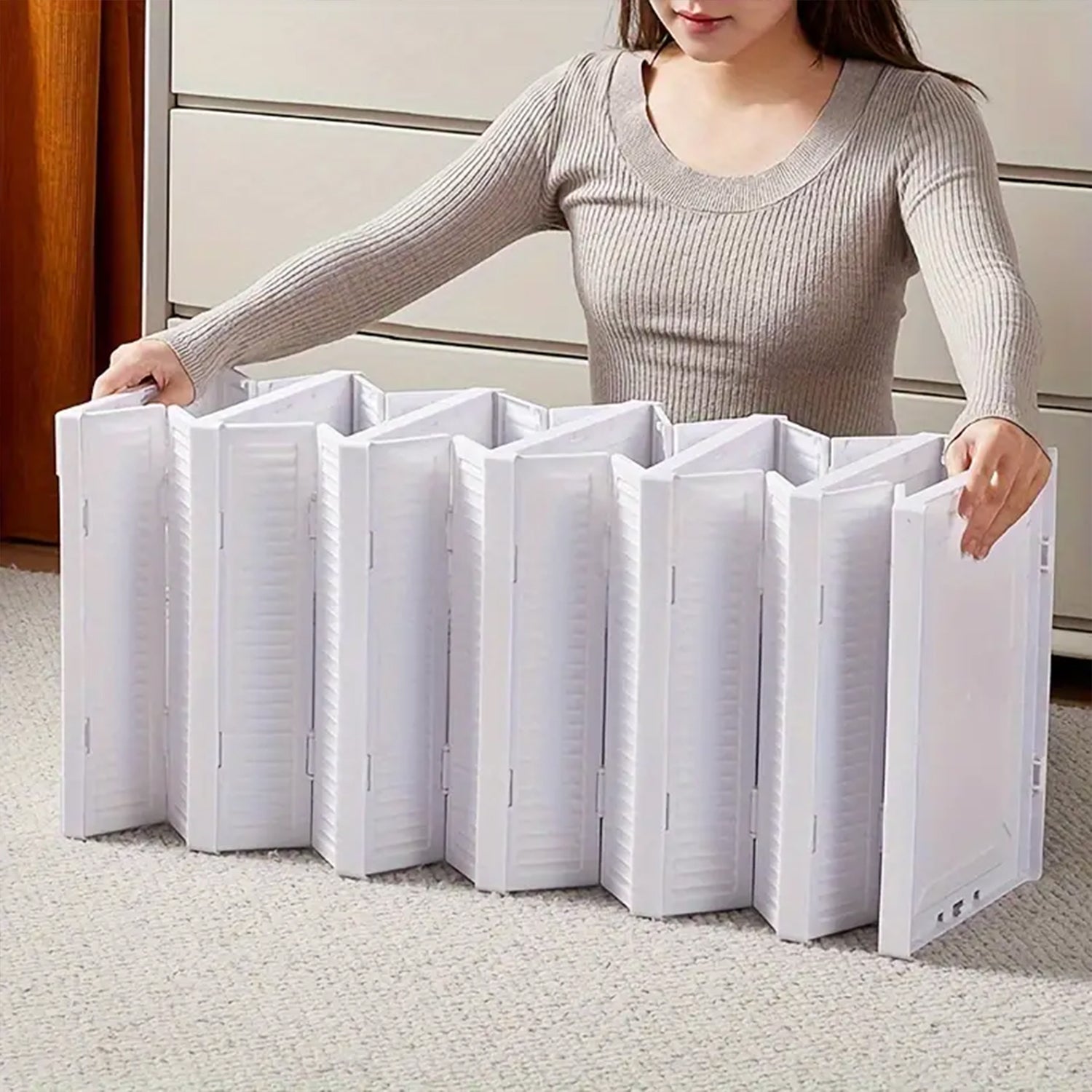 Stackable Multifunctional Storage For Clothes Foldable Drawer Shelf Basket Utility Cart Rack Storage Organizer Cart For Kitchen Pantry Closet Bedroom Bathroom Laundry (5 Layer 1 Pc)