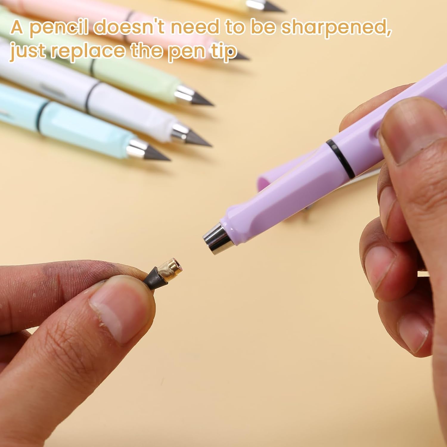 2in1 Everlasting Pencil Replaceable Head With Eraser (2 Pc)