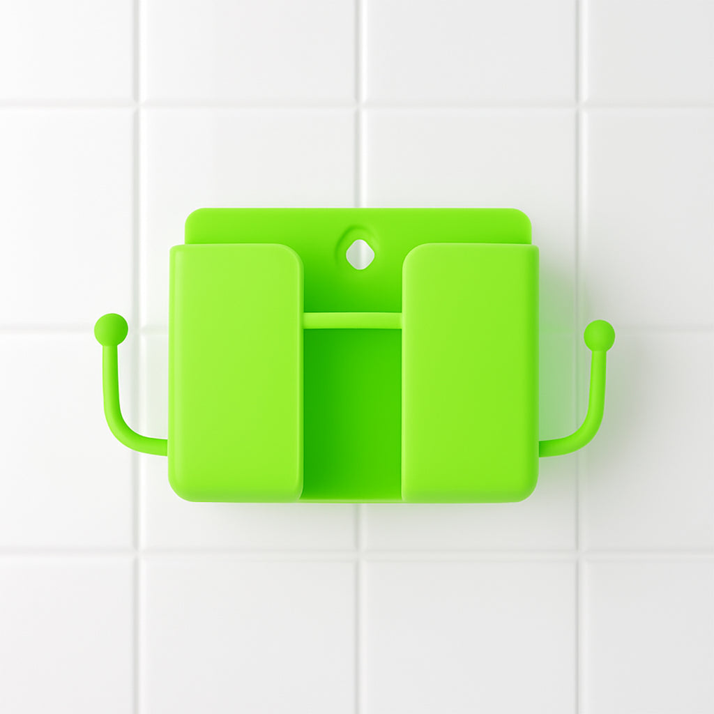 1 Pc Neon Green Wallmount Mobile Stand With Hook