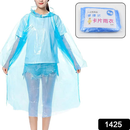 Plastic Pocket Sized Raincoat Reusable Free Size Raincoat