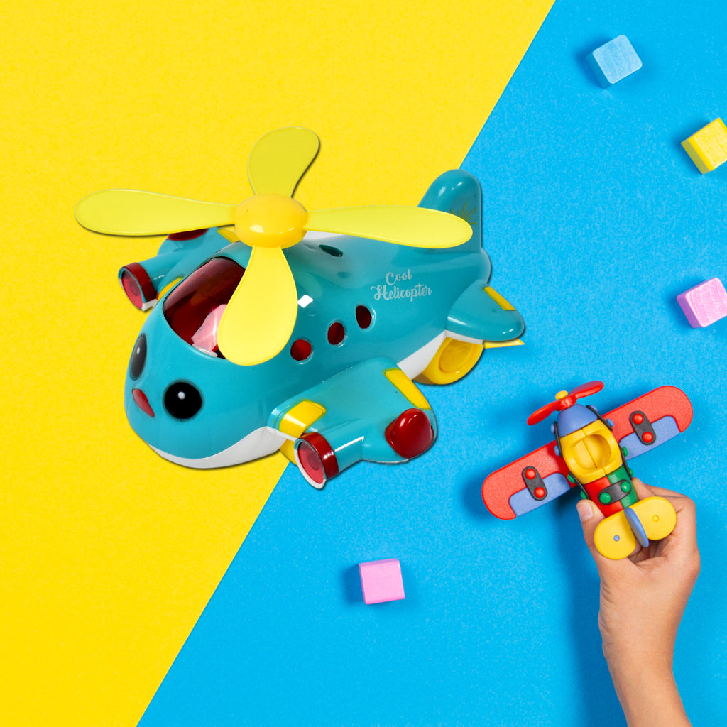 Helicopter Airplane Musical Toy Toddlers With Lights Electronic Moving Cool Aeroplane Baby Development Toys Plane For 6-18 Month Old Gift To Encourage Crawling