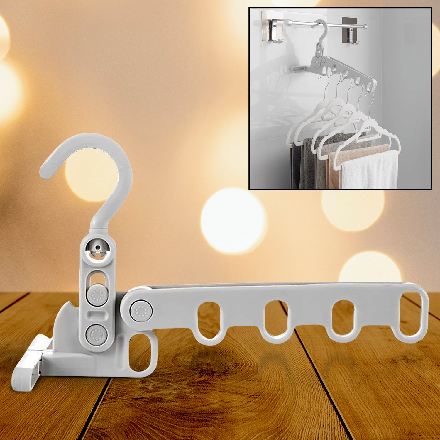 5holes Foldable Clothes Hanger Travel Clothes Hanger Multifunctional Clothes Hanger Space-saving Wall Holder Clothes Rack Robust Clothes Hanger For Travel Indoors.