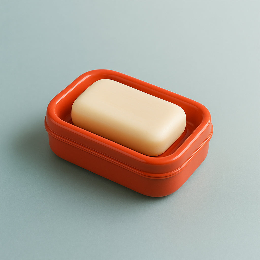 Premium Quality Rectangular Brick Red Plastic Soap Case (1 Pc)