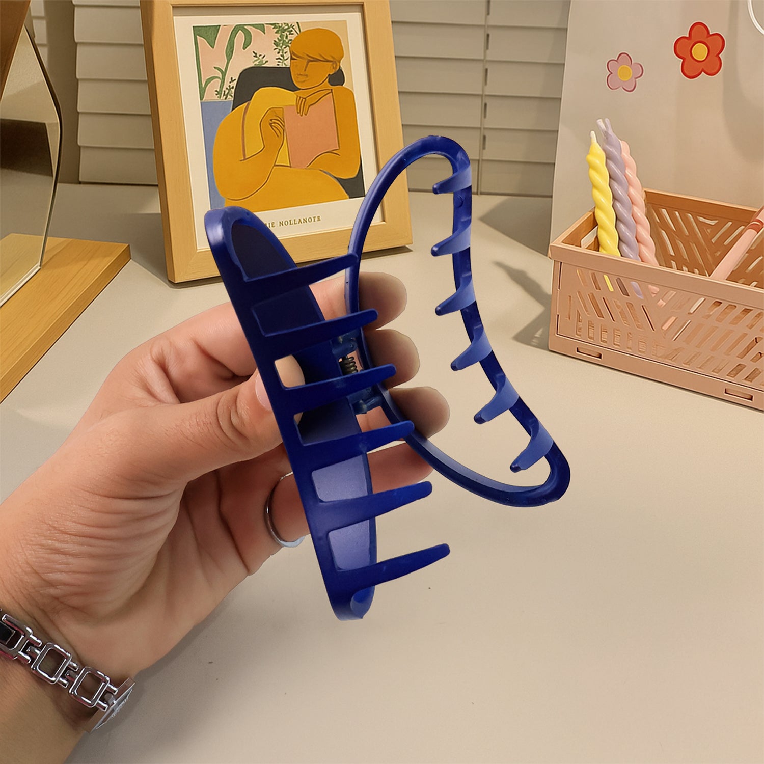 Plastic Hair Clamp Grip Simple Matte Hair Barrette Clamp (12 Pc)